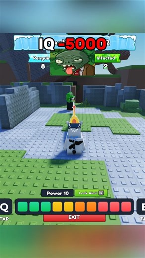 IQ -5000 vs IQ 67 vs IQ 8000 in roblox knockout part 12 (NEW ZOMBIE MODE) #roblox #knockout