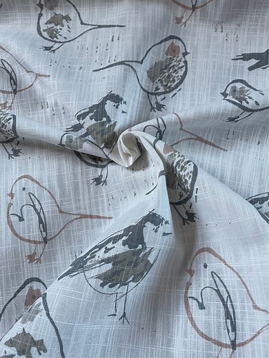Bird-themed Decorating Fabric for Draperies, Curtains, Pillows, Etc. is Thicker With a Linen Look Without the Wrinkles. - Etsy