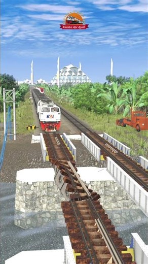 train avoids damaged bridge rails #train #railway #railtrack