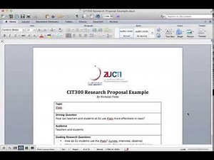 EXAMPLE OF A PROJECT PROPOSAL