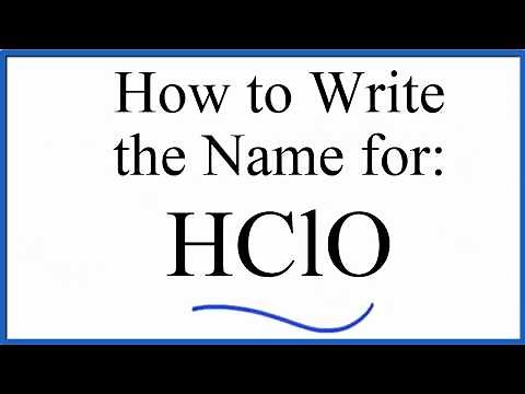 How to write the name for HClO (Hypochlorous acid)