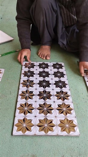 12×24 Golden Tile Cutting 🔥 Perfect Finish super work