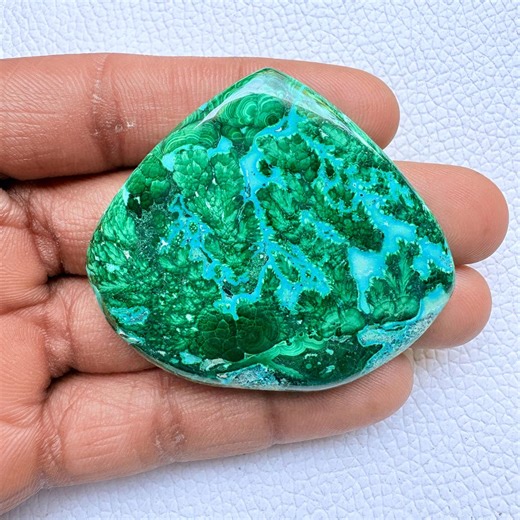 Malachite Chrysocolla Gemstone Natural Hand Polish Size (51x45x8) Carat (162) - Etsy