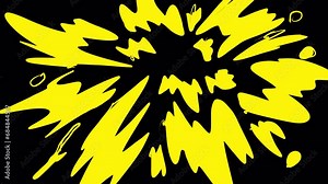 Exploding cartoon grenade on a black screen. Explosion concept for video transition to 4K with alpha channel.