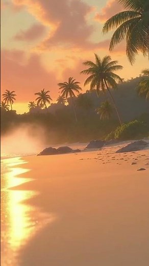 Calming Ocean Waves 🌊 ASMR Tropical Beach Beautiful Animation | Full 8minute video is on channel.