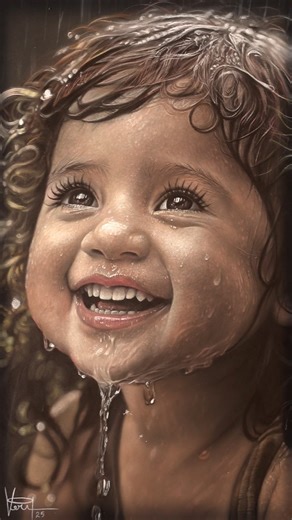 358K views · 4.5K reactions | Cute Baby Joy in The Rain by Veri Apriyatno #artwork #traditional #drawing #art #tutorial | DRAWING PENCIL | Facebook