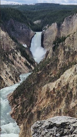 June 2025 Lower Falls of the Yellowstone River at Artists Point. Yellowstone National Park