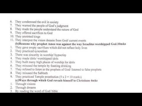 KCSE CRE Paper 1 2006 full answers | KCSE CRE Paper 1 2006 questions pdf | KCSE 2006