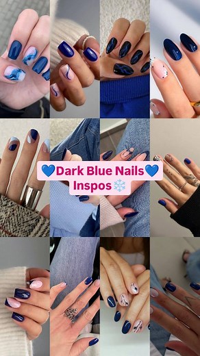 NailGlam on Instagram: "Dark blue nails = pure elegance! 💙✨ Whether you love glossy, matte, cat-eye, or glittery designs, this color is always a statement. Which style is your fave? 👇💅 #DarkBlueNails #CatEyeNails #ShortNails #NailInspo #NailArtLover #MagneticNails #ElegantNails #ManicureGoals #NailTrends #BlueNails #NailDesign #NailPerfection #GlossyNails #NailAddict #BeautyLover"