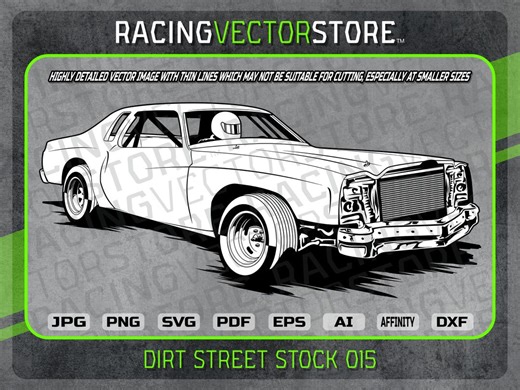 Dirt Street Stock Pure Stock Race Car Highly Detailed Image in .svg .ai .eps .pdf .png .jpg .dxf .affinity - Etsy Australia