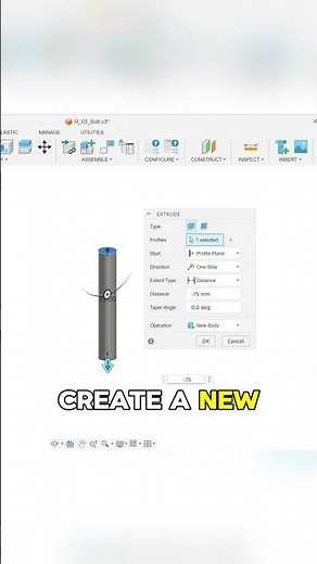 Fusion 360 how to model - partial thread. #fusion360