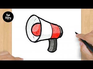 #898 How to Draw a Megaphone - Easy Drawing Tutorial