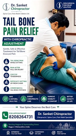 Tail Bone Pain While Sitting? Watch This Chiropractic Adjustment | Dr. Sanket Chiropractor. #shorts