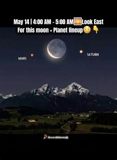 May 14, 2026:😱 Thin Moon Meets Mars & Saturn Before Sunrise! 😱