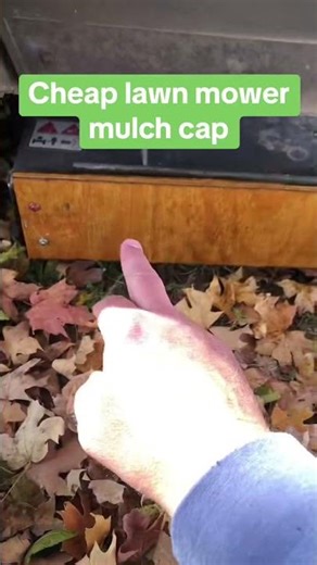 DIY lawn mower mulch cap #lawncare #mulching