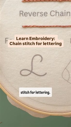 Laine Irene on Instagram: "Here are some of my tips for using chain stitch in lettering on hand embroidery! Chain stitch is a great stitch for lettering! I prefer to use it for larger lettering, if you have really small tiny lettering I would suggest a back stitch or a split stitch instead! Just be sure to keep your stitch lengths short and sweet so you can navigate around any curvy letters! See my previous videos if you need the full length chain stitch tutorial again, and stay tuned for more t