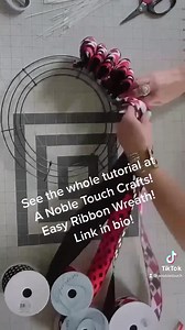 See the full tutorial here Easy Ladybug Ribbon Wreath, 4 Roll Ribbon Wreath, Summer Wreath by A Noble Touch https://youtu.be/3VnAKbQpj9c | A Noble Touch