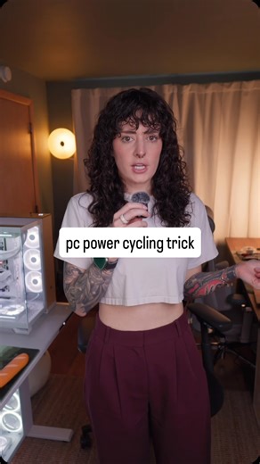 madelyn on Instagram: "PC power cycling trick I learned from my comments section. Did you know about this?! - #pcbuild #tech #techbaddie #pcgaming #techgirl @windows @microsoft"