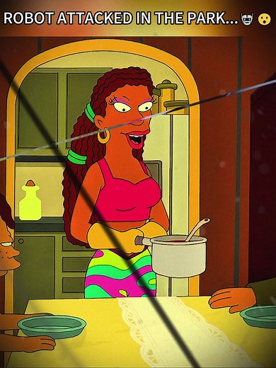 Robot attacked in the park...🤖😮#futurama