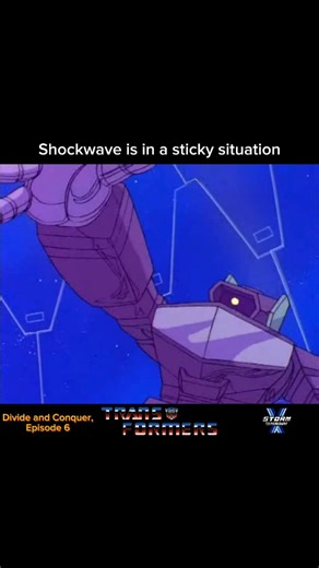 Road trip! Chip Chase, with the aid of Teletraan-1, has found the Space Bridge. As the Autobots attack the Decepticons, Megatron orders the Decepticons to lose deceptively. The Autobots use the Space Bridge to travel to Cybertron, leaving a hapless Shockwave in a sticky situation. Putting aside the animation errors (they add character), I liked the animation in this scene and the chaotic weather. "Battle time!" —Starscream *Reflector displays an odd ability in this episode: he can absorb his fel