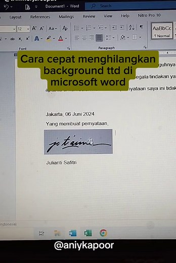 Cara Cepat Hilangkan Background Tanda Tangan di Microsoft Word