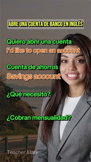 🇺🇸Open a bank account in ENGLISH🔥🫨#basicenglish #teachermary