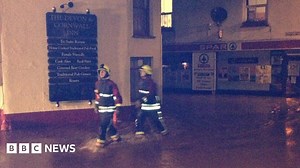 Floods bring chaos to Cornwall after heavy rain