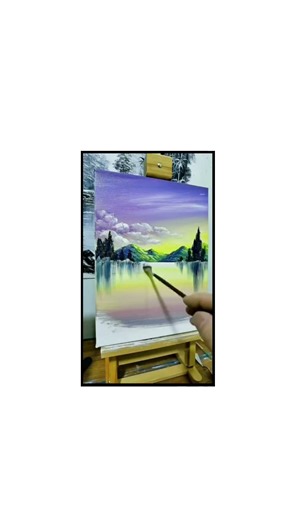 Lake side scenery with acrylic#acrylicscenery