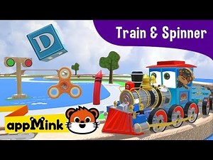 appMink Toy Train carries Fidget Spinner, Toy Boxes & Crayon on Wooden Train Track
