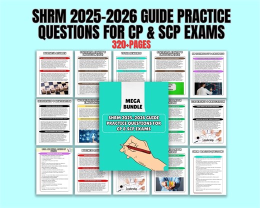 SHRM 2025-2026 Workbook Practice Questions for CP & SCP Exams - Etsy