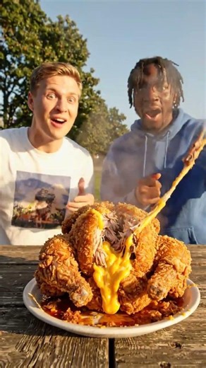 🔥 5KG Giant Crispy Chicken Challenge! Who Wins? 🍗😱 #shorts