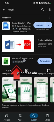 CÓMO ACTUALIZAR LA APP EXCEL EN ANDROID CELULAR MÓVIL