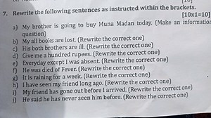 Rewrite the following sentences as instructed within the bracke... | Filo