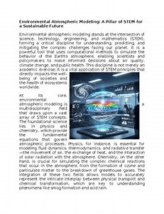 Environmental Atmospheric Modeling Worksheet Sub-Plan or Classwork & Homework