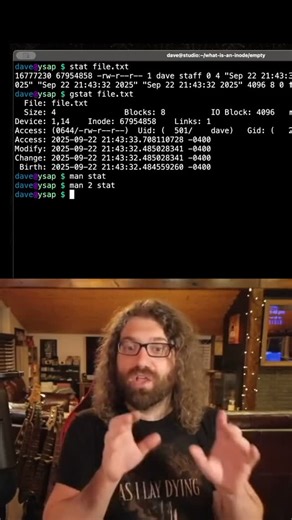Dave Eddy on Instagram: "Accessing file metadata in other languages like python and node - you suck at programming #programming #devops #bash #linux #unix #software #terminal #shellscripting #tech #stem"