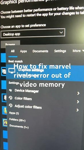 How to fix marvel rivals error out of video memory