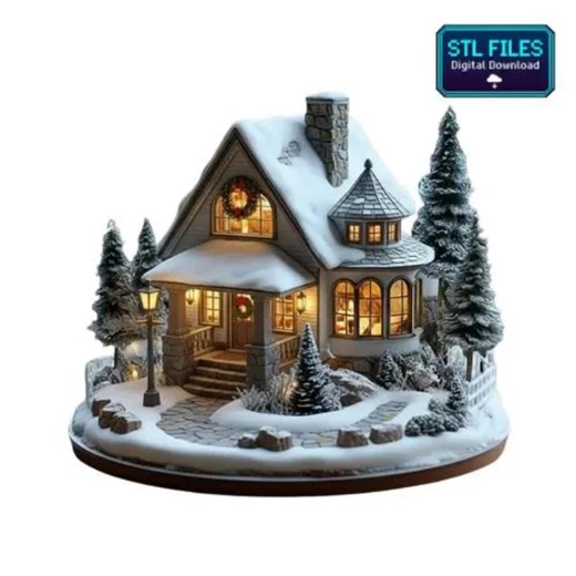 Winter Village Cottage STL | Snowy Cozy House 3D Model (digital Download) - Etsy UK