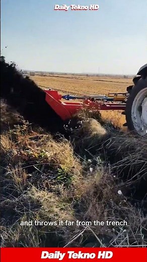 This Tractor Digger is a BEAST 🚜 Look at that soil fly! #Trenching