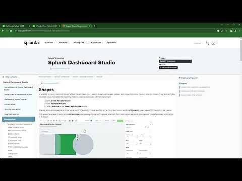 Splunk adding and configuring Shapes in Dashboard Studio builder
