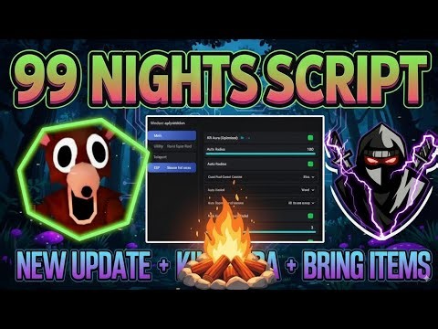 🔥 New 99 Nights In The Forest Script! (Roblox) NO KEY | Bring All + Auto Farm + Kill All