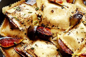 Recipe: Caramelized Figs and Ravioli with Rosemary Brown Butter & Crispy Prosciutto