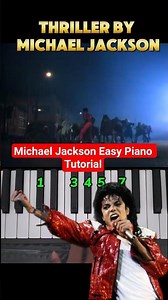 Michael Jackson _ Thriller Easy Piano Tutorial #shorts #pianotutorial