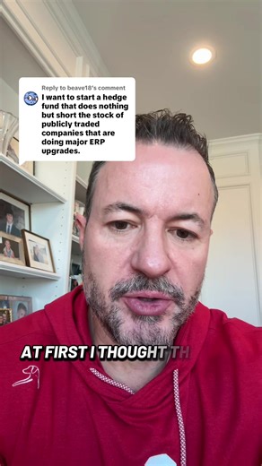 Replying to @beave18 unfortunately, too many ERP implementations destroy business value and stock evaluations due to their high failure rates and high degree of operational disruption. Shorting stocks of those in the middle of an implementation may not be a bad investment strategy…. #ERP #techindustry #software #investing #stockpicks