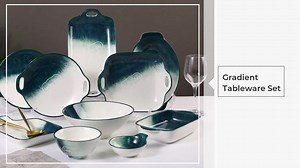Blue and white gradient tableware set. Ceramic dinnerware collections,custom tableware,gradient tableware,gradient tableware set,tableware factory,pottery tableware About us Our independent website: https://www.xbceramic.com/ Our official video website: https://www.sanboceramics.com/ The fresh and natural hand-painted gradients, such as texture and beauty, are filled with hazy fog and rain, and the lines spread out like mist, giving people a longing and ethereal feeling. Irregular patterns highl