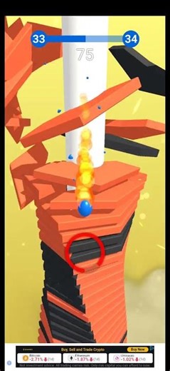 Stack-Ball | Level 33 #shortvideos #gaming #videogame