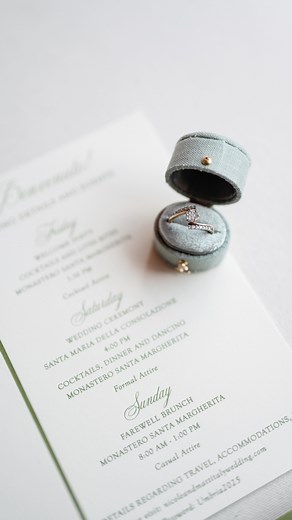 Take us with you - there’s still time! 🇮🇹🍝🍷 It was such an honor to design this fabulous full suite wedding invitation! The deep greens and scenic view on the envelope liner invite guests to an unforgettable romantic setting! Near or far, we tailor each invitation to your wedding style and location! Save this post to your wedding inspiration! #Destinationwedding #italy #italywedding #destinationweddingitaly #customstationery #fineartstationery #fineartweddingstationery #weddingstationery #wi