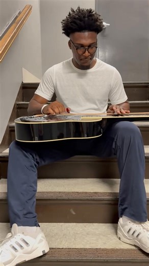 Makyha King playing a new Beard Custom Mike Auldridge 8-String Resophonic square neck in Tuxedo Black. See more of our high quality resonator selection at: guitars.com. . #gruhnguitars #nashvilleguitar #beardguitars #mikeauldridge #sacredsteel #sweetsounds | Gruhn Guitars