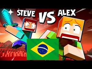 "ANGRY STEVE" VS "ANGRY ALEX" Minecraft animation Video clipe em PT-BR 🇧🇷