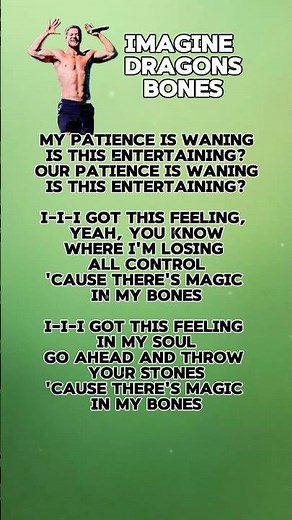 Imagine Dragons - Bones (Lyrics)🎧🎤