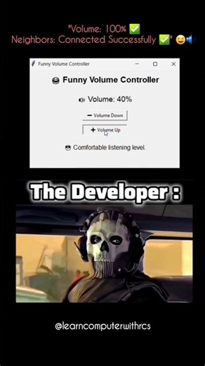 Warning: Don't Set Volume to 100% 😂🔊#coding #shorts #memes #funny ‪@LearnComputerWithRCS‬